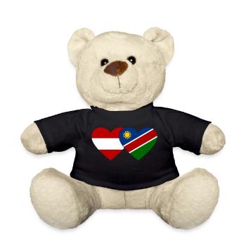 Österreich Namibia Flagge Herz - Teddy - Schwarz - Vorne