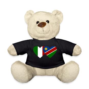 Italy Namibia Flag Heart - Teddy Bear - black - Front