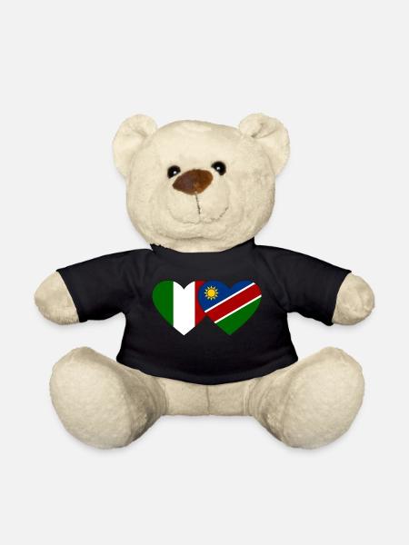 Italien Namibia Flagge Herz - Teddy - Schwarz