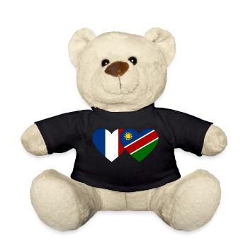 France Namibia Flag Heart - Teddy Bear - black - Front