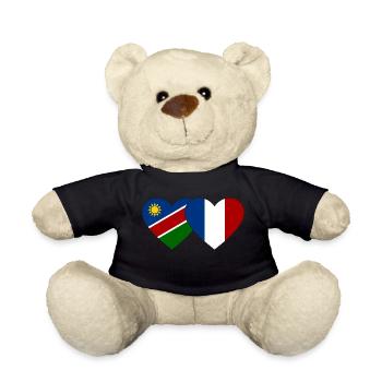 Namibia Frankreich Flagge Herz - Teddy - Schwarz - Vorne