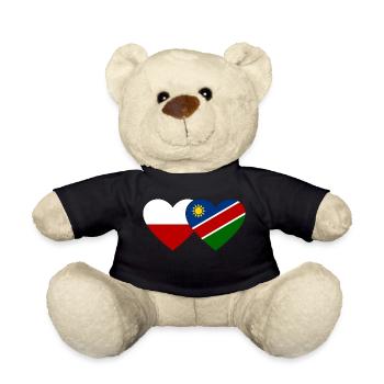 Poland Namibia Flag Heart - Teddy Bear - black - Front
