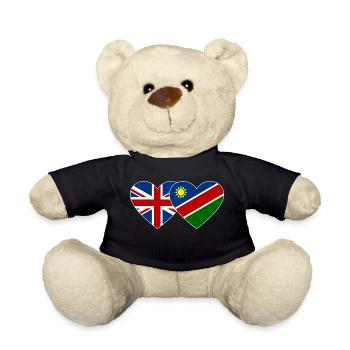 Großbritannien Namibia Flagge Herz - Teddy - Schwarz - Vorne