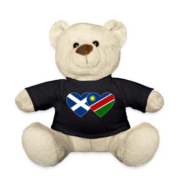 Scotland Namibia Flag Heart - Teddy Bear - black - Front