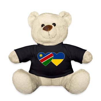 Namibia Ukraine Flagge Herz - Teddy - Schwarz - Vorne