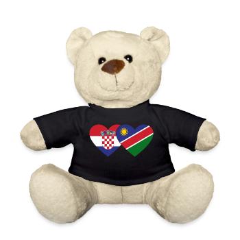 Croatia Namibia Flag Heart - Teddy Bear - black - Front