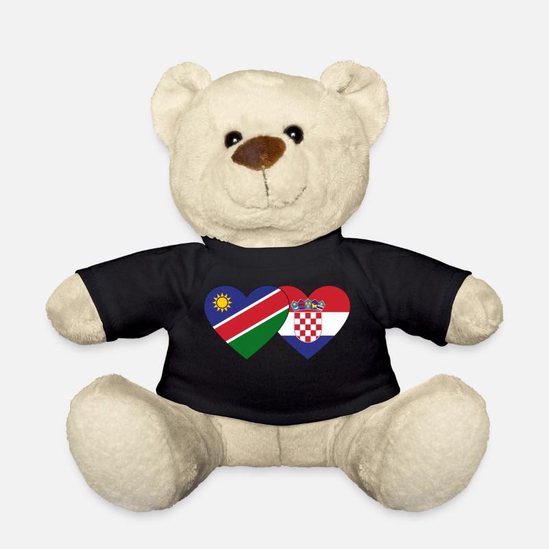 Namibia Kroatien Flagge Herz - Teddy - Schwarz