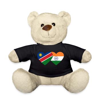 Namibia Indien Flagge Herz - Teddy - Schwarz - Vorne