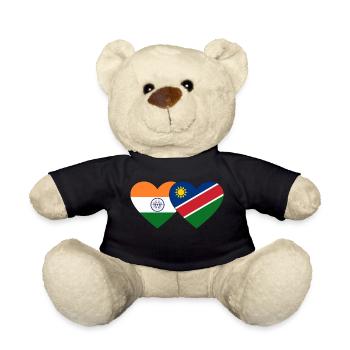 Indien Namibia Flagge Herz - Teddy - Schwarz - Vorne