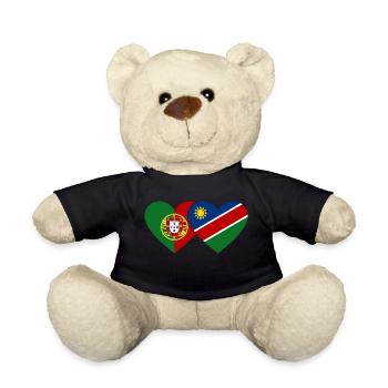 Portugal Namibia Flag Heart - Teddy Bear - black - Front