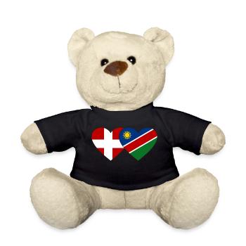 Denmark Namibia Flag Heart - Teddy Bear - black - Front