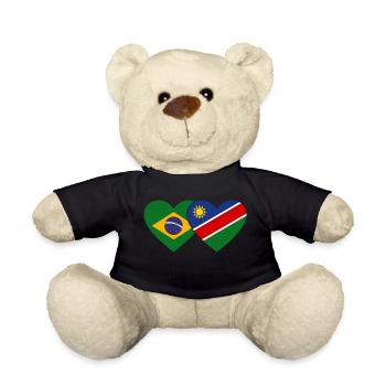 Brésil Namibie Flag Heart - Nounours - noir - Devant