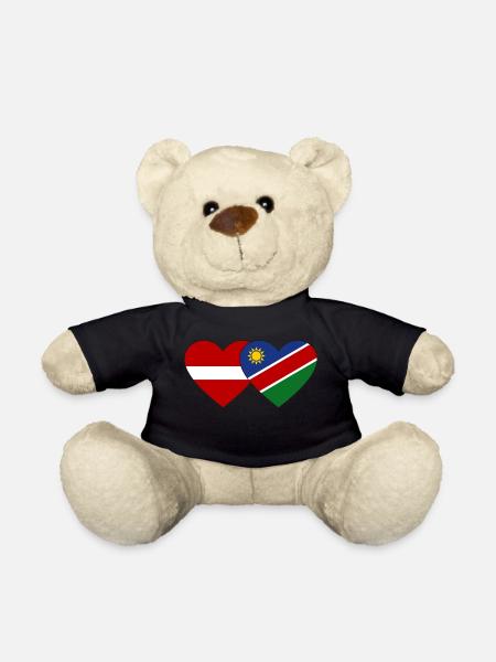 Lettland Namibia Flagge Herz - Teddy - Schwarz