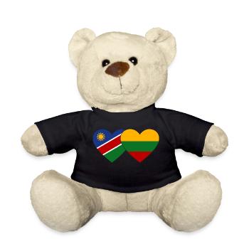 Namibia Litauen Flagge Herz - Teddy - Schwarz - Vorne