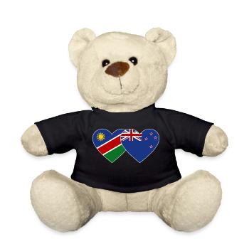 Tunesien Neuseeland Flagge Herz - Teddy - Schwarz - Vorne