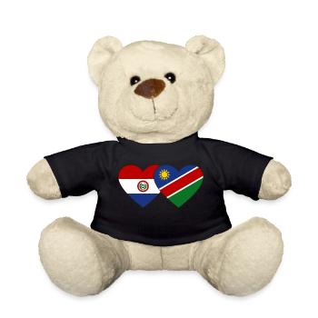 Domenikanische Republik Namibia Flagge Herz - Teddy - Schwarz - Vorne