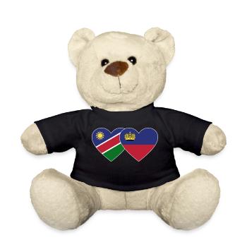 Namibia Liechtenstein Flagge Herz - Teddy - Schwarz - Vorne