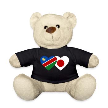 Namibia Japan Flagge Herz - Teddy - Schwarz - Vorne