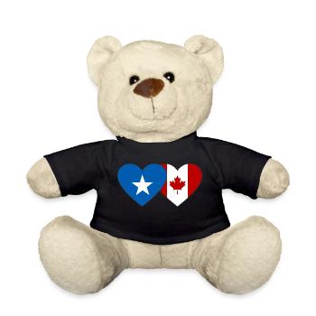 Somalia Canada Flag Heart - Teddy Bear - black - Front