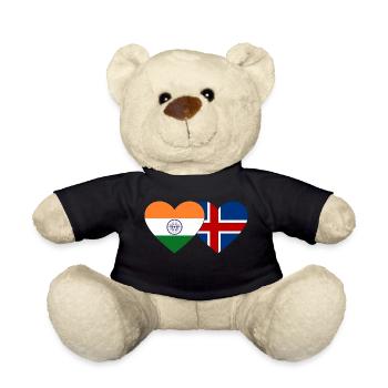Indien Island Flagge Herz - Teddy - Schwarz - Vorne