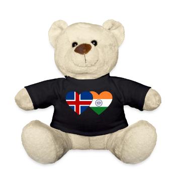 Island Indien Flagge Herz - Teddy - Schwarz - Vorne