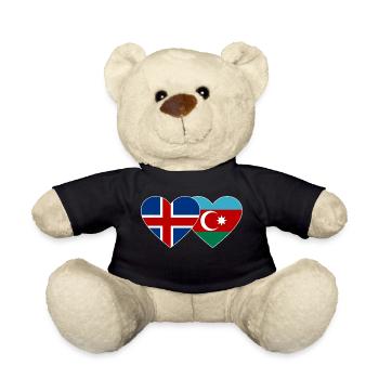 Iceland Azerbaijan Flag Heart - Teddy Bear - black - Front