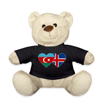 Aserbaidschan Island Flagge Herz - Teddy - Schwarz - Vorne