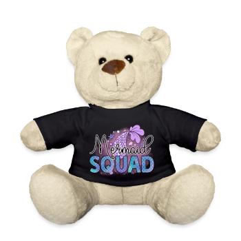 Mermaid Squad, Mermaids Summer Beach Party - Teddy Bear - black - Front