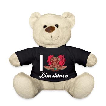 Women's Line Dance Country Western Motif - Teddy Bear - black - Front