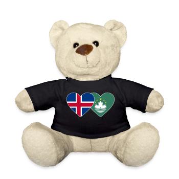 Island Macau Flagge Herz - Teddy - Schwarz - Vorne