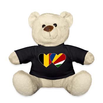Belgique Drapeau des Seychelles coeur - Nounours - noir - Devant