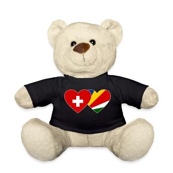 Suisse Seychelles drapeau coeur - Nounours - noir - Devant