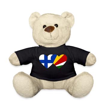 Finlande Seychelles drapeau coeur - Nounours - noir - Devant