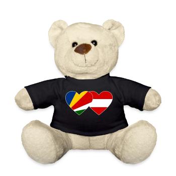 Seychelles Austria Flag Heart - Teddy Bear - black - Front