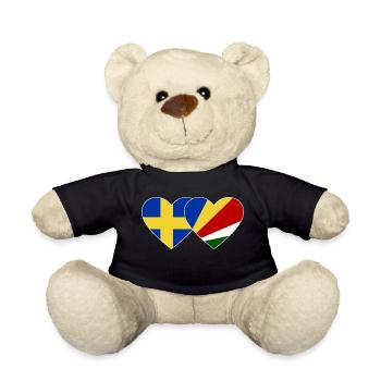 Suède Drapeau des Seychelles coeur - Nounours - noir - Devant