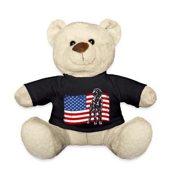 Magyar Vizsla America Flag Dogs Dog Wilsigns - Teddy Bear - black - Front
