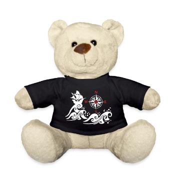Bateau blanc et rose des vents - Nounours - noir - Devant