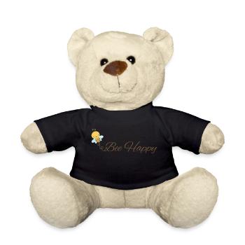 Be Happy like a bee 🐝 - Teddy Bear - black - Front