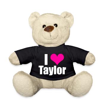 J’aime Taylor avec cœur, je coeur Taylor - Nounours - noir - Devant