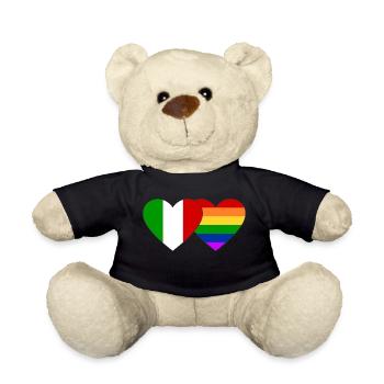 Italien Regenbogen Flagge - Teddy - Schwarz - Vorne