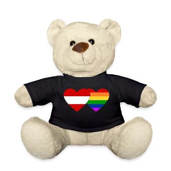 Österreich Regenbogen Flagge - Teddy - Schwarz - Vorne