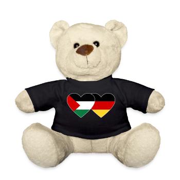 Flag of Palestine Germany - Teddy Bear - black - Front