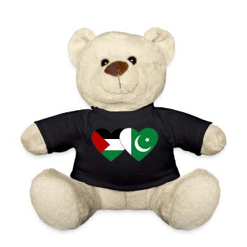 Palestine Pakistan drapeau coeur - Nounours - noir - Devant