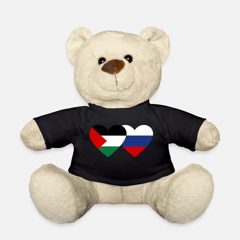 Palestine Russie drapeau coeur - Nounours - noir