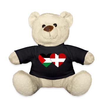 Palestine Danemark Drapeau Coeur - Nounours - noir - Devant