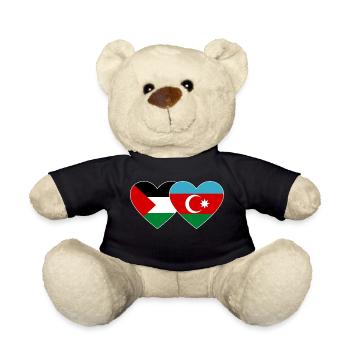 Palestine Azerbaijan Flag Heart - Teddy Bear - black - Front
