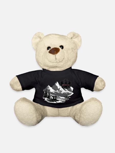 South Tyrol with mountains, the gift of loyalty to the land - Teddy Bear - black