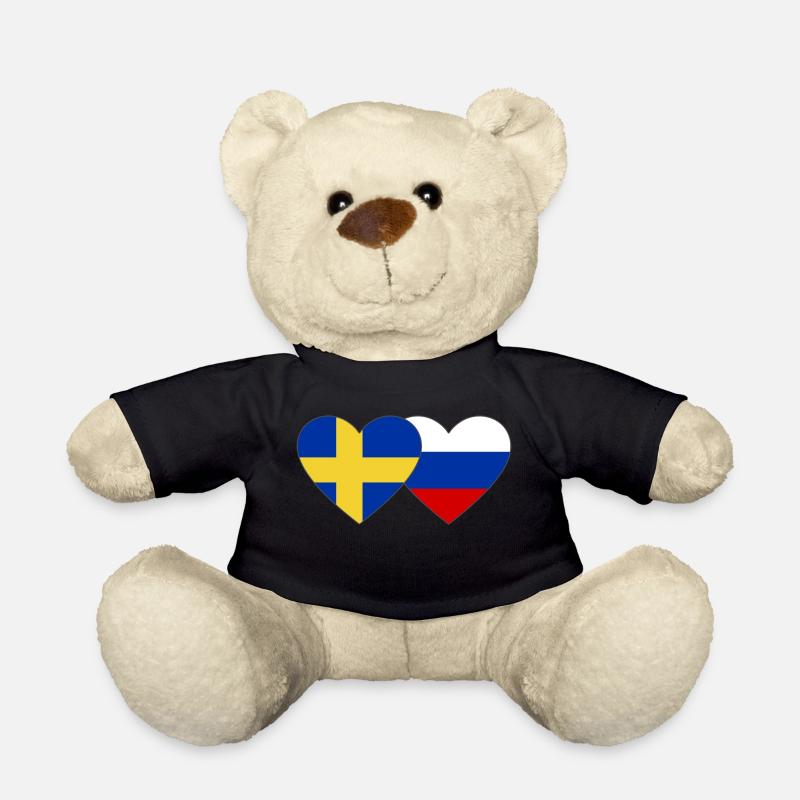 Schweden Russalnd Flagge Herz - Teddy - Schwarz