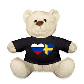 Drapeau de la Suède Russie - Nounours - noir - Devant