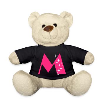 Buchstabe M Glitzer - Teddy - Schwarz - Vorne